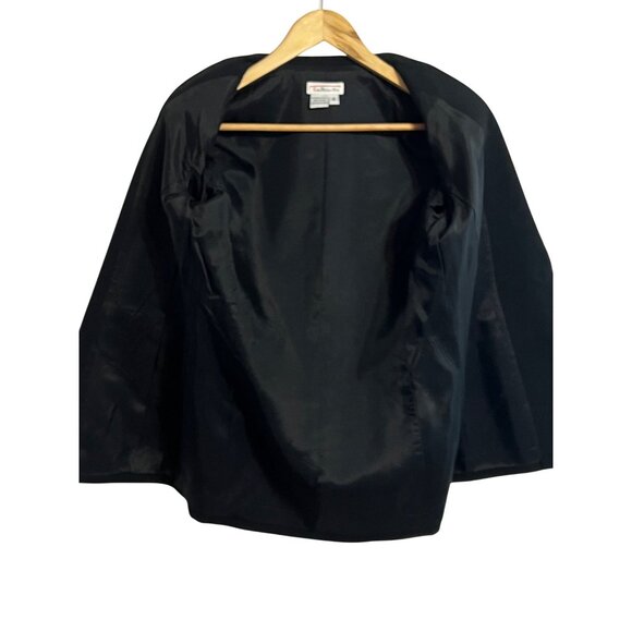 Talbots Women Black Wool Blazer & Pants Suit Set Size 4 Professional Office Goth - Picture 4 of 16